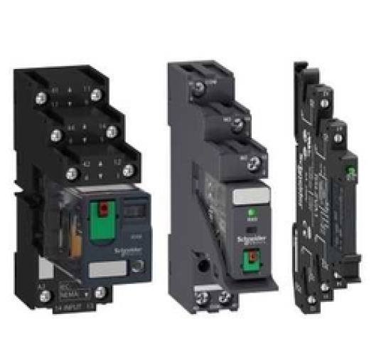 Relés plug-in e bases associadas